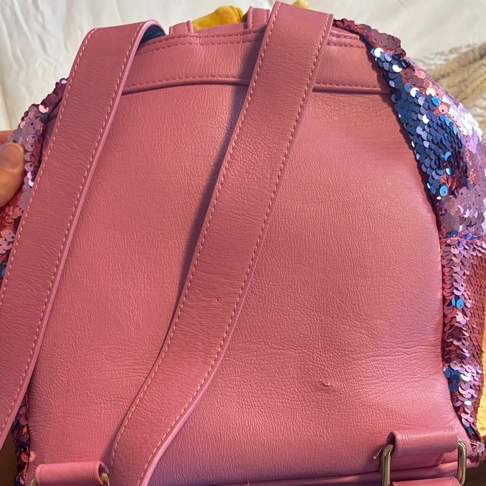 Disney Loungelfy Make it Blue Blue, Pinn Sequin Backpack with Simba Plush